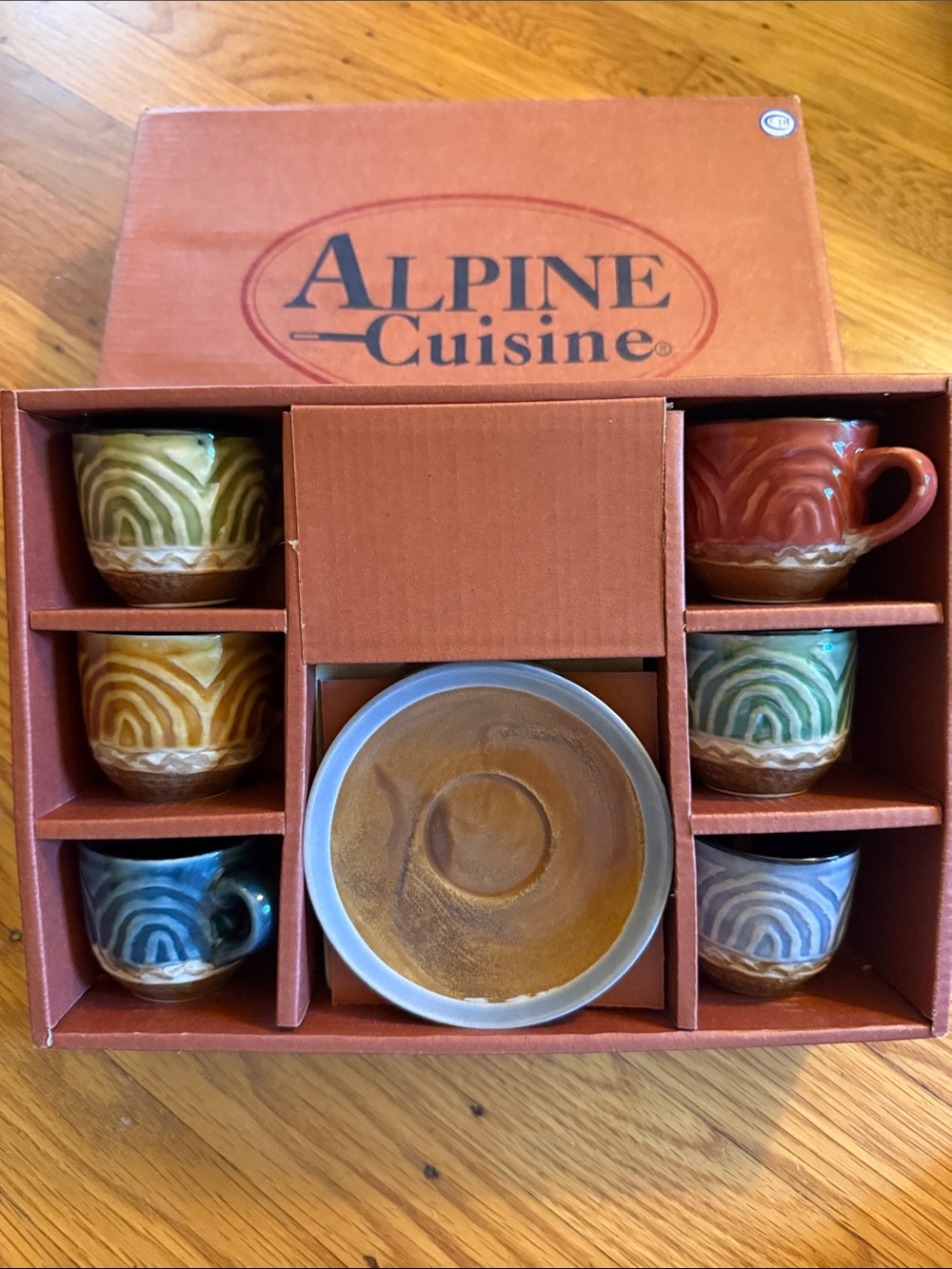 Alpine Cuisine Stoneware Espresso Set-Italian Design.